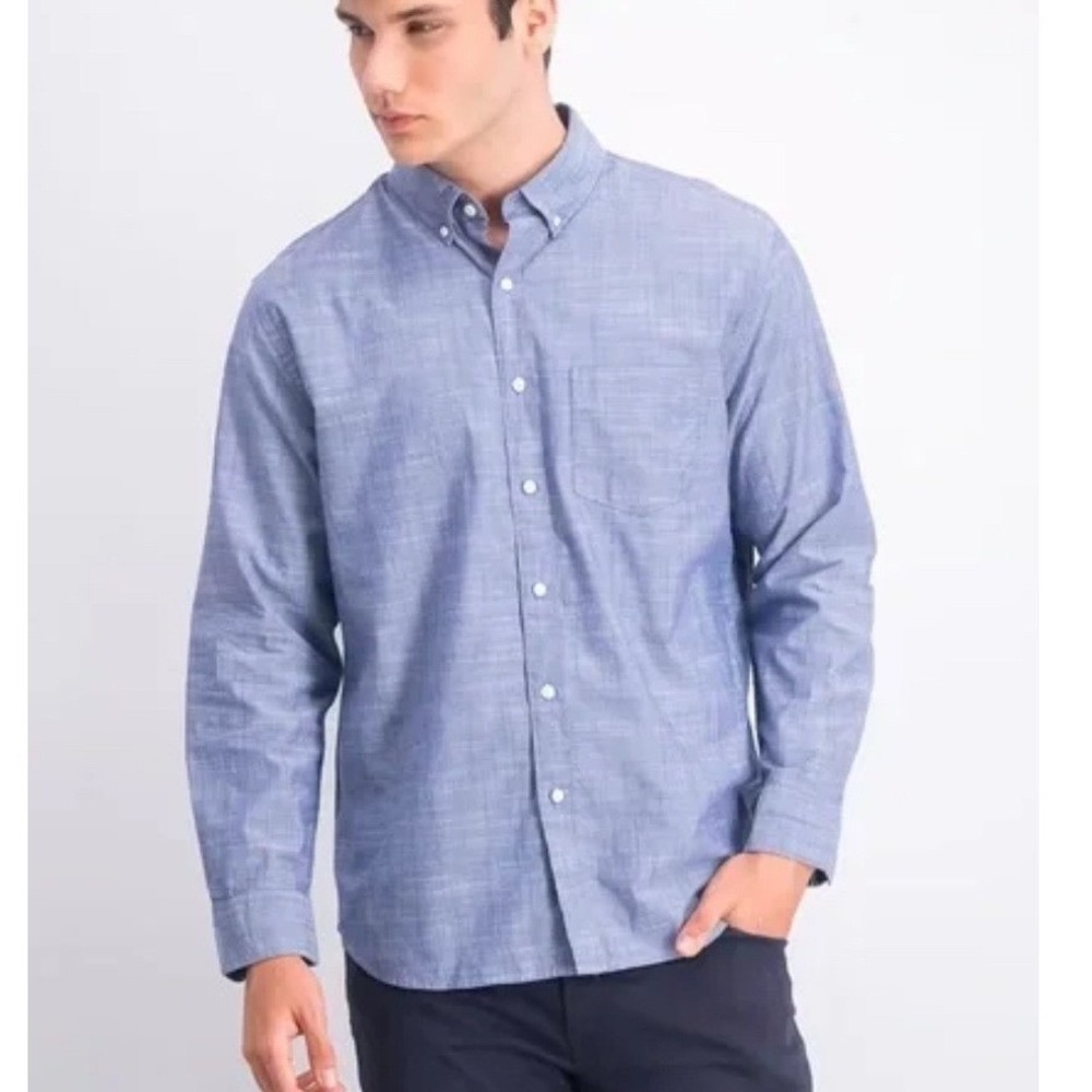 Hawker Rye Mens Shirt XL Slim Fit Blue Oxford Button Down Long Sleeve